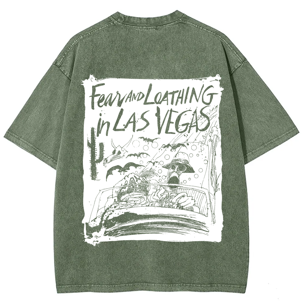 Unisex Washed Fear And Loathing In Las Vegas Band t-Shirt