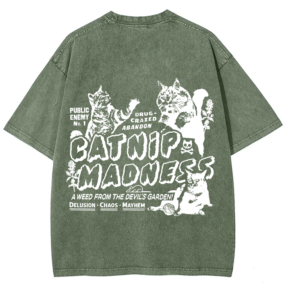 Unisex Vintage Washed catnip madness t-Shirt