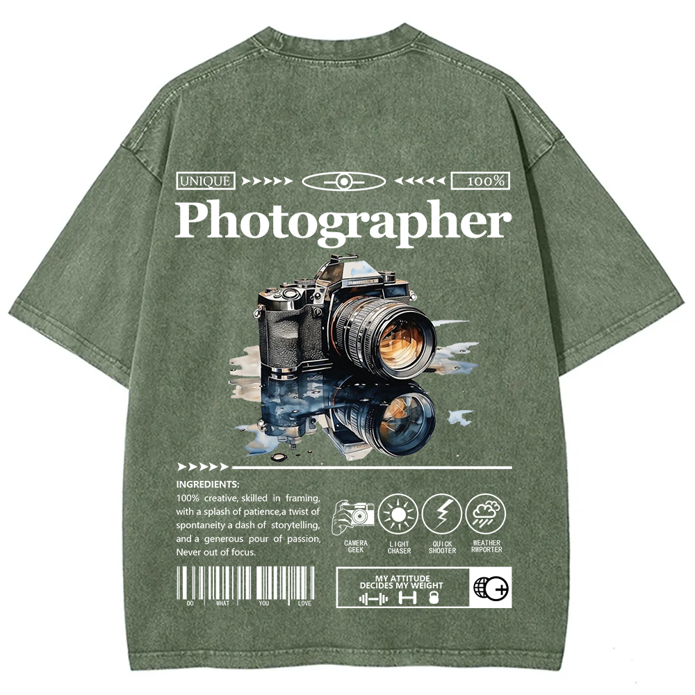Photographer Unisex Fit Washed T-Shirt