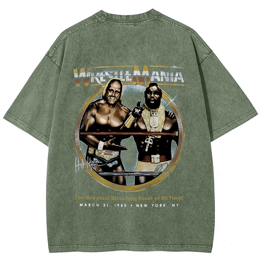 WWE Wrestle Mania - Hulk Hogan vs Mr T Casual Printed t-Shirt