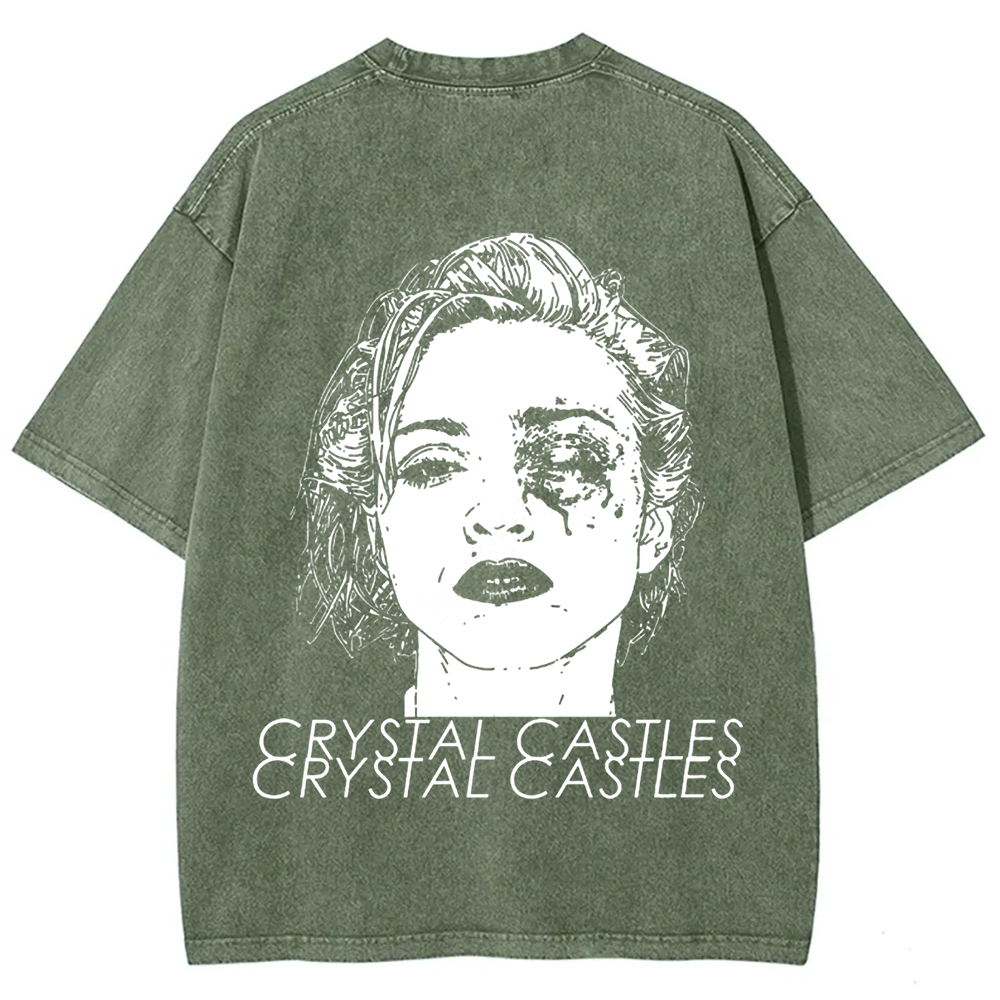 Unisex Washed Crystal Castles Band t-Shirt