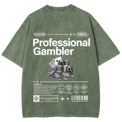 Professional Gambler Unisex Fit Washed T-Shirt