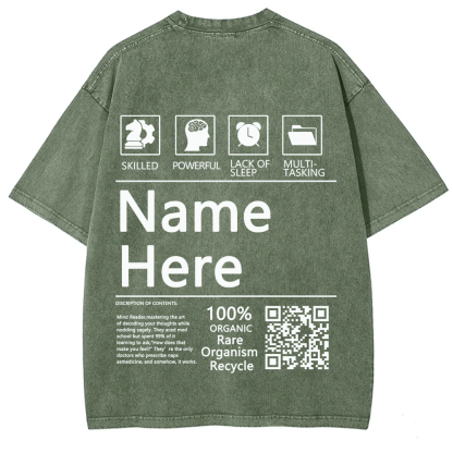 QR Code Customized Unisex Fit Washed T-Shirt