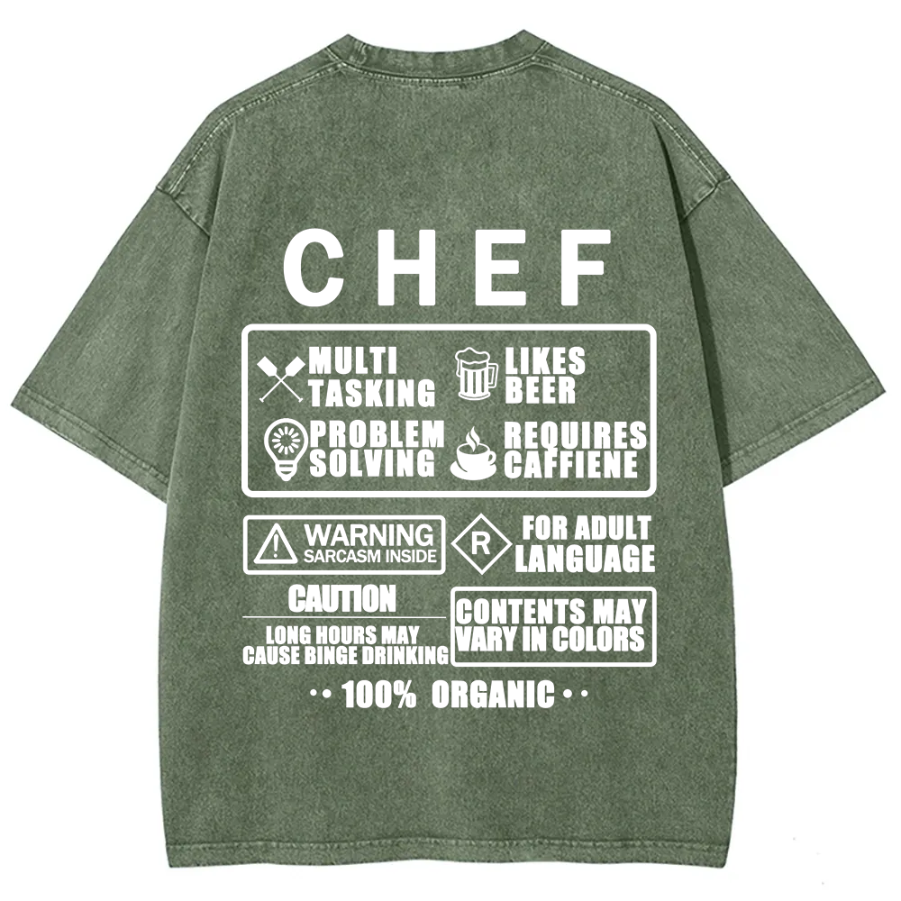 Chef Unisex Fit Washed T-Shirt