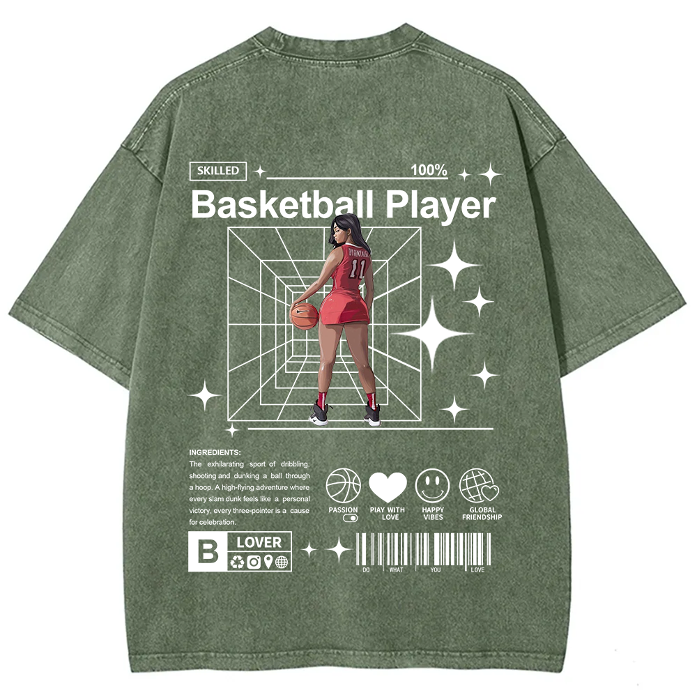 Basketball Player Unisex Fit Washed T-Shirt