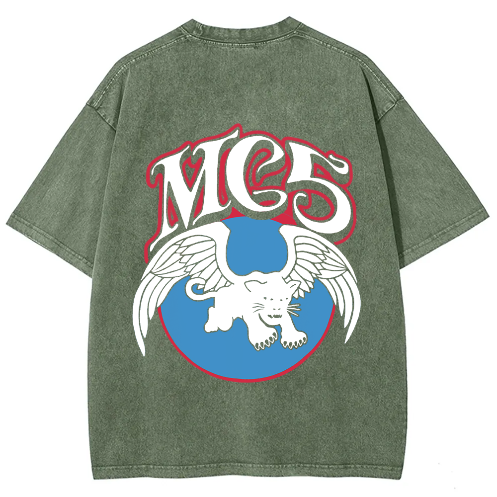 Unisex Vintage Washed  M.C.5 Music Bands t-Shirt