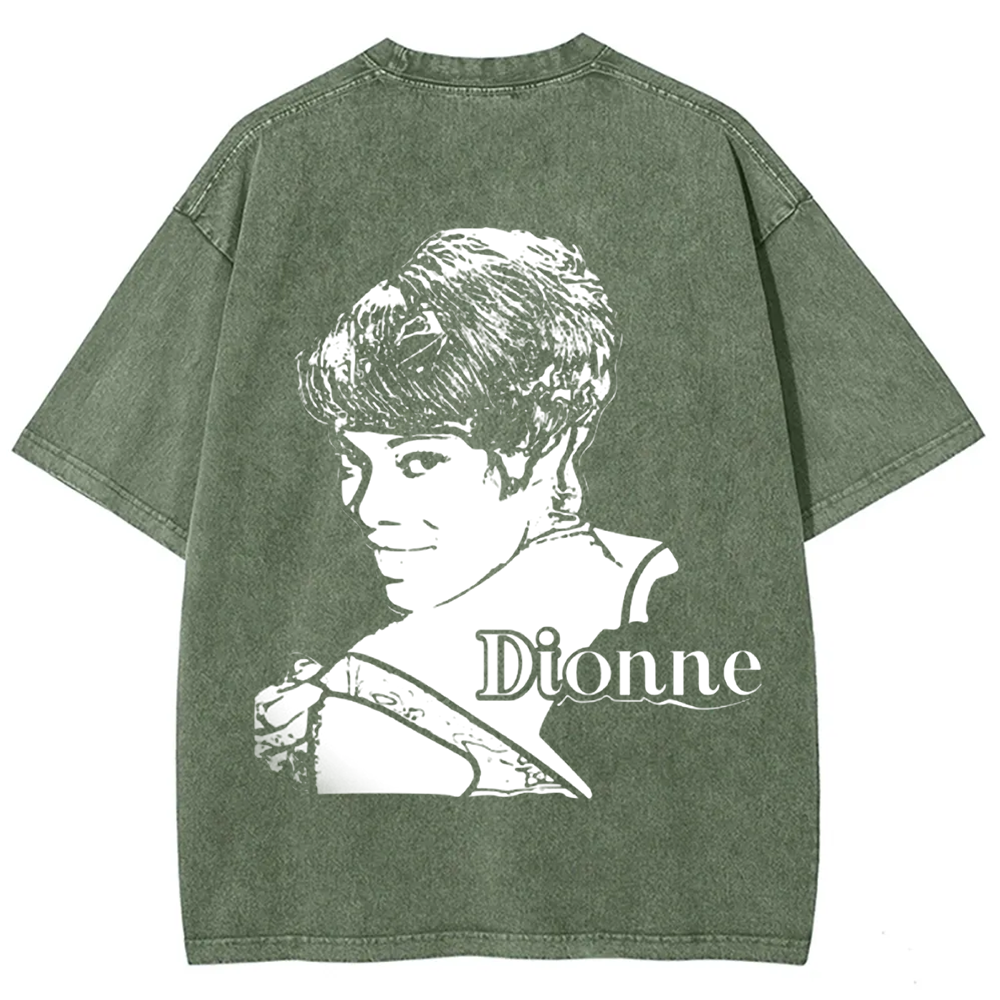 Unisex Vintage Washed  Dionne Warwick Singer  t-Shirt