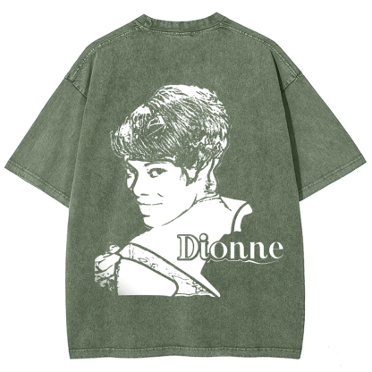 Unisex Vintage Washed  Dionne Warwick Singer  t-Shirt
