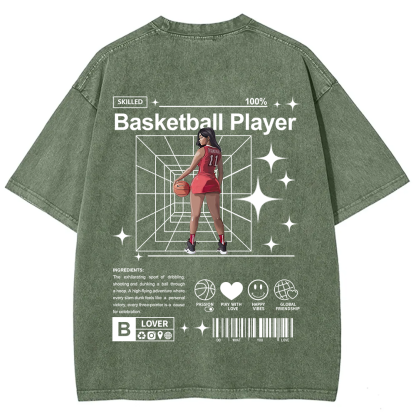 Basketball Player Unisex Fit Washed T-Shirt