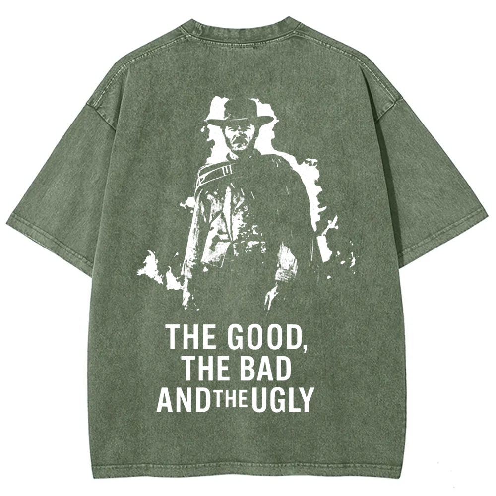 Unisex Vintage Washed The good ,the bad,the ugly, spaghetti Western movie  t-Shirt