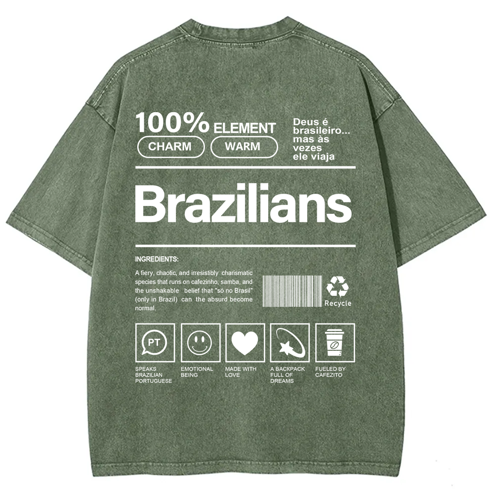 Brazilians Unisex Fit  Washed T-Shirt