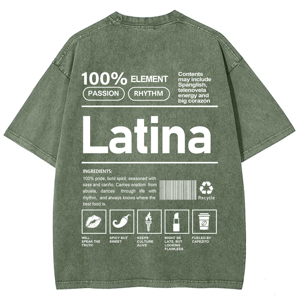 Latina Unisex Fit  Washed T-Shirt