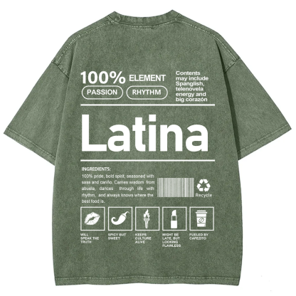 Latina Unisex Fit  Washed T-Shirt