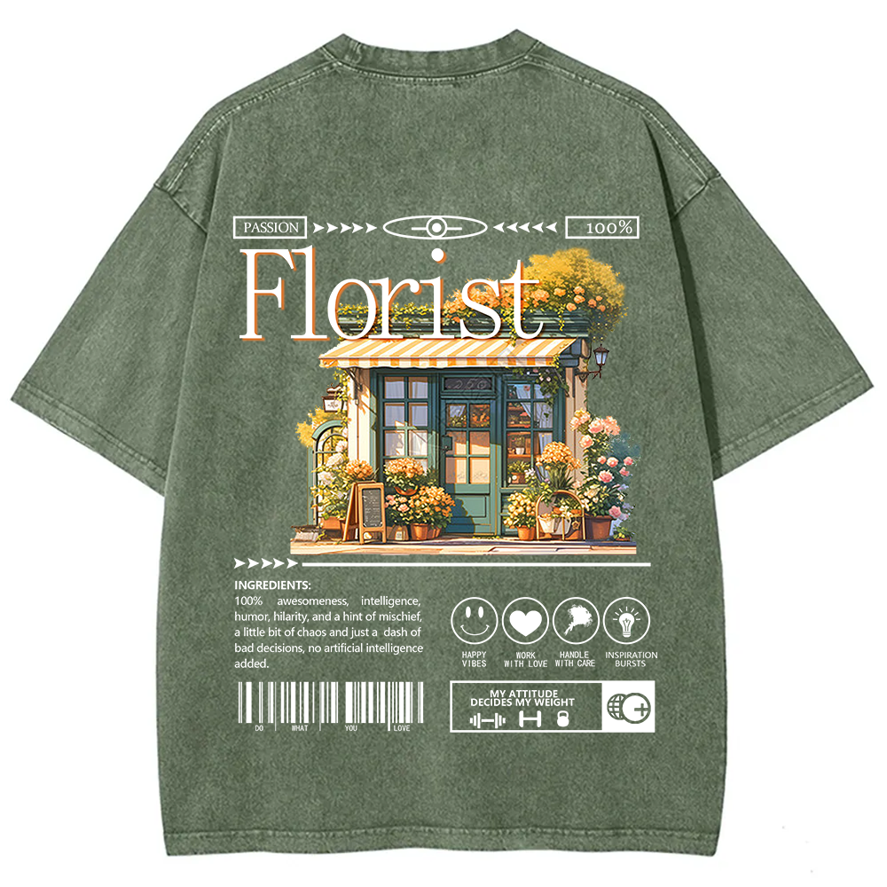 Florist Unisex Fit Washed T-Shirt