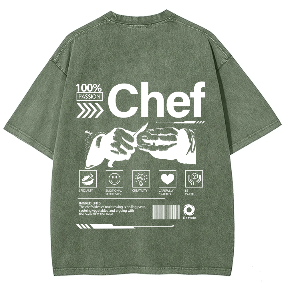 Chef Unisex Fit Washed T-Shirt