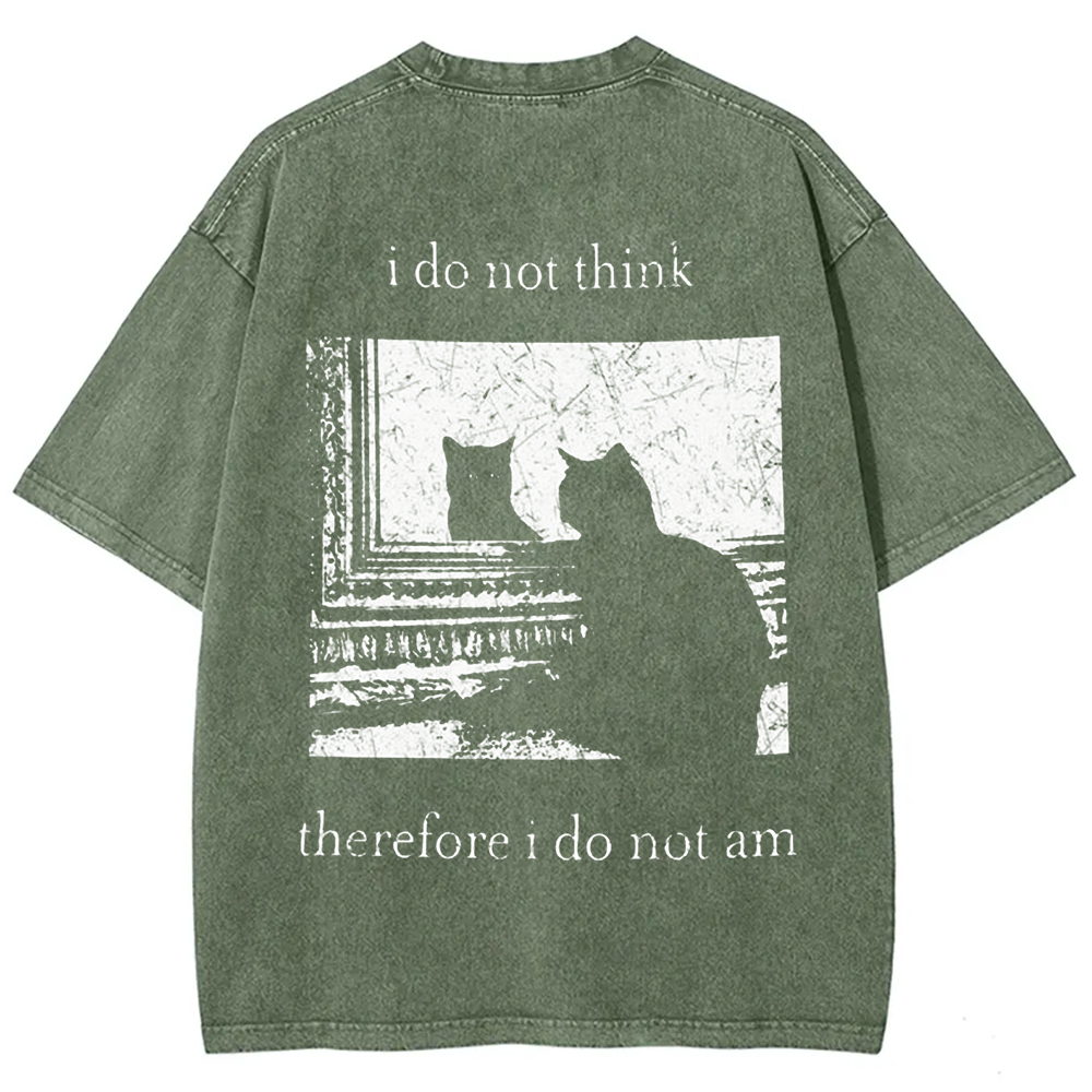 Unisex Vintage I do not think therefor I do not am Funny Cat t-Shirt