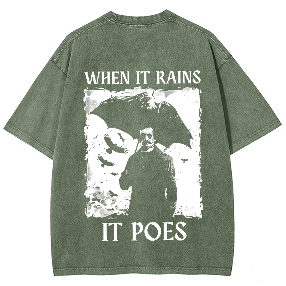 Unisex Vintage Edgar Allan Poe Musicians When It Rains It Pours t-Shirt