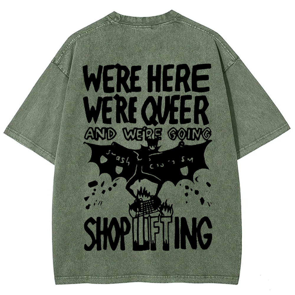 Unisex Vintage  We are Here， We are  Queer t-Shirt