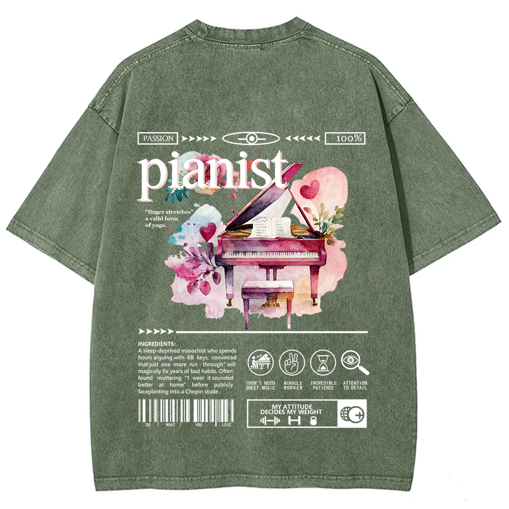Pianist Unisex Fit Washed T-Shirt