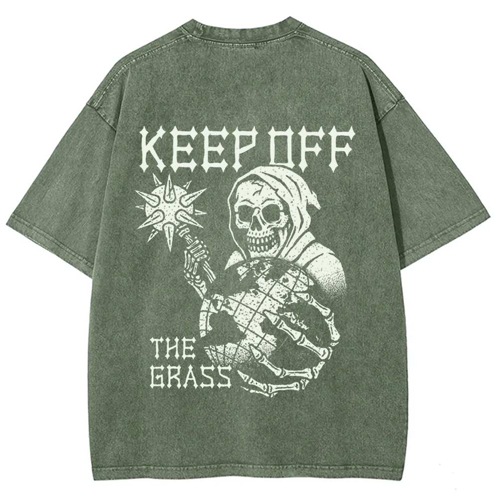 Unisex Vintage Keep Off The Grass Skull t-Shirt