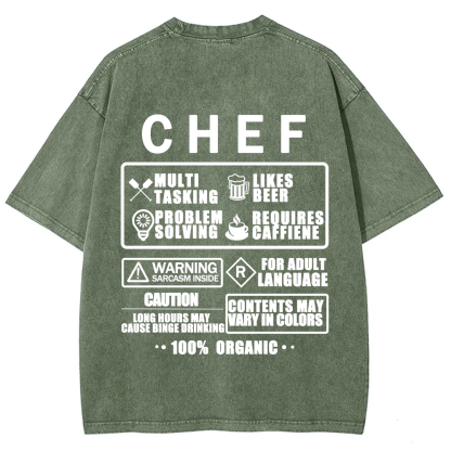Chef Unisex Fit Washed T-Shirt
