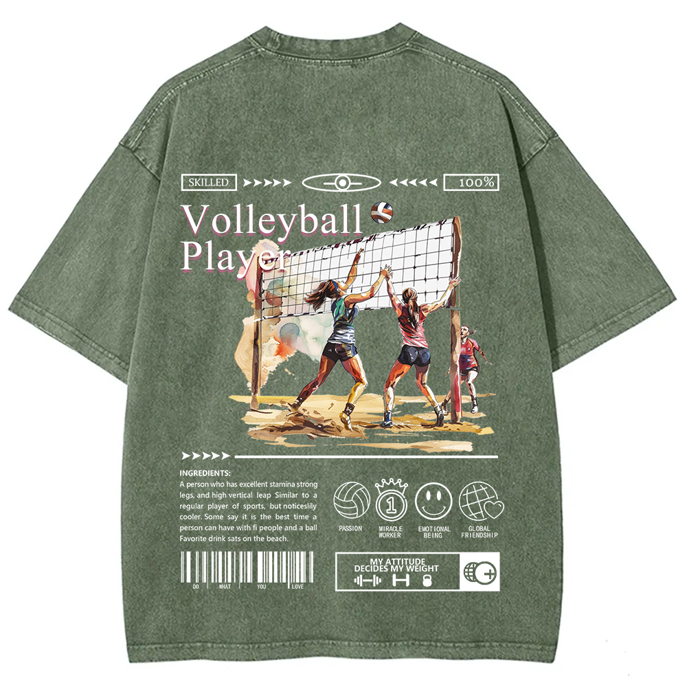 Volleyball Player Unisex Fit Washed T-Shirt