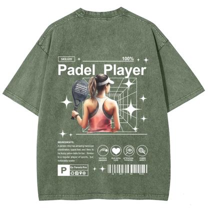 Padel Player Unisex Fit Washed T-Shirt