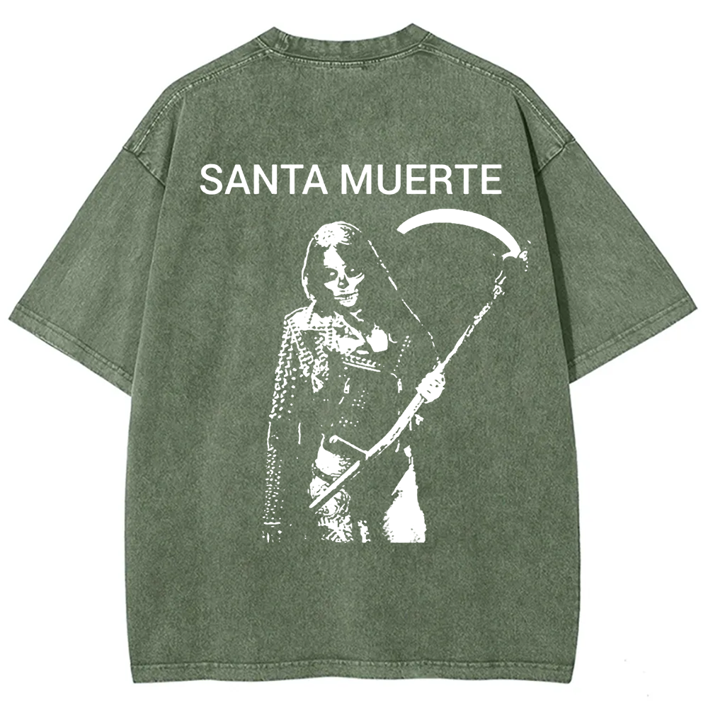 Unisex Vintage Santa Muerte Art Illustration t-Shirt