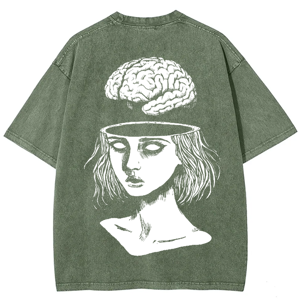 Unisex Vintage  Brain Escape Horror Art  t-Shirt