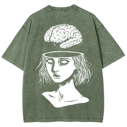 Unisex Vintage  Brain Escape Horror Art  t-Shirt