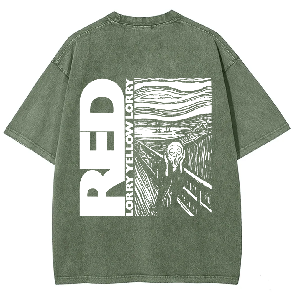 Unisex Vintage  Red Lorry Yellow Lorry Band t-Shirt