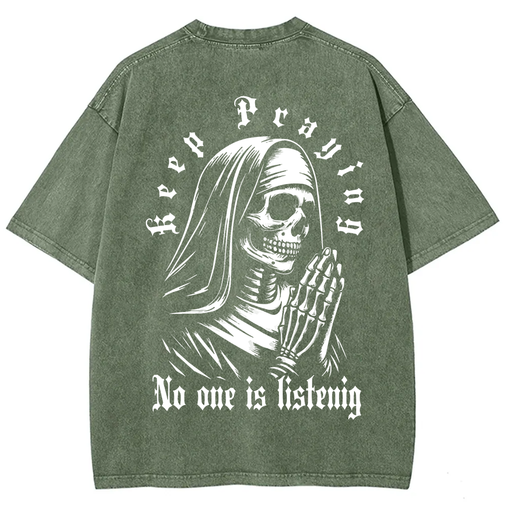 Unisex Vintage Satanic Skull Devil Nun t-Shirt