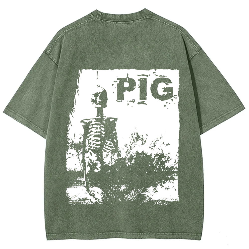 Unisex Vintage Pig Horror Movie t-Shirt