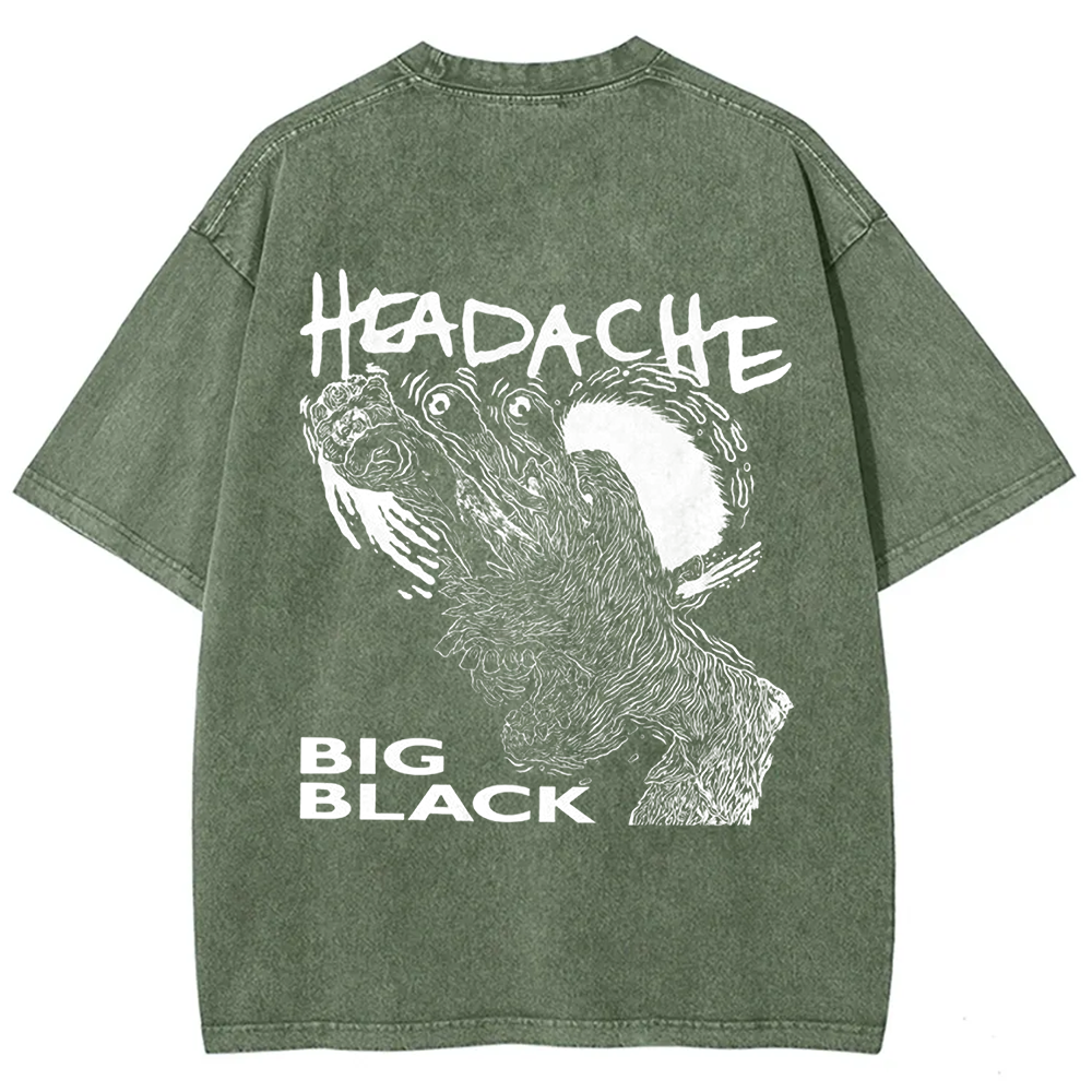 Unisex Vintage  Big Black Headache Song Music t-Shirt