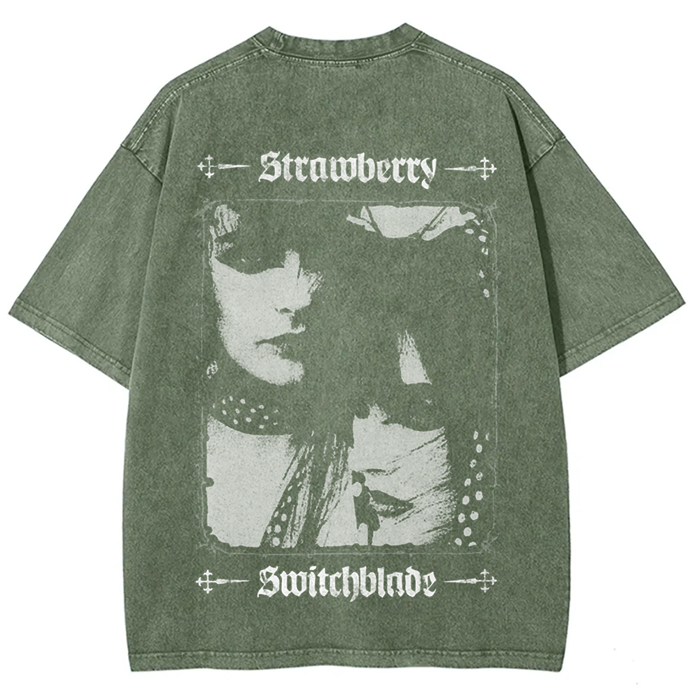 Unisex Vintage Strawberry Switchblade Band  t-Shirt