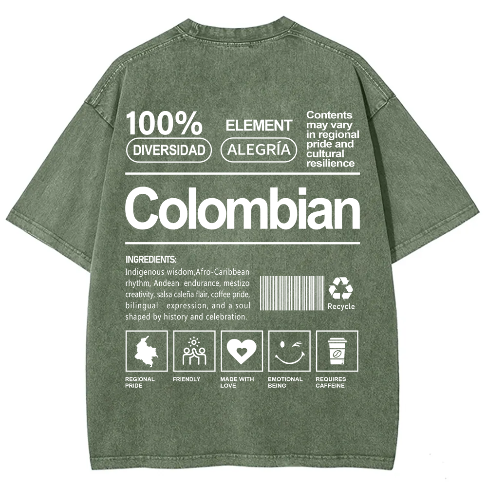 Colombian Unisex Fit  Washed T-Shirt