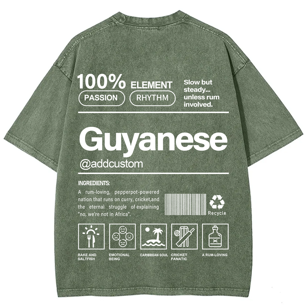 Guyanese Addcustom Unisex Fit  Washed T-Shirt