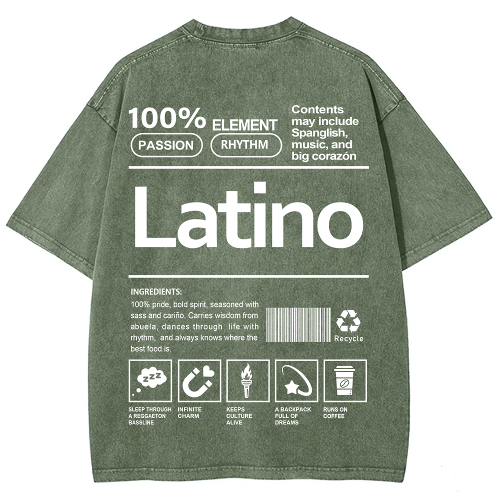 Latino Unisex Fit  Washed T-Shirt