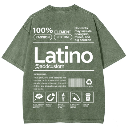 Latino Addcustom Unisex Fit  Washed T-Shirt