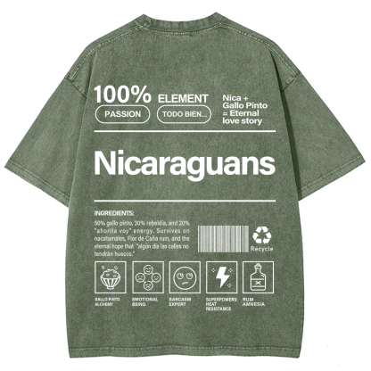 Nicaraguans Unisex Fit  Washed T-Shirt
