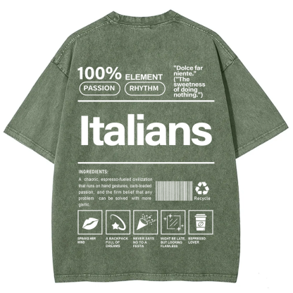 Italians Unisex Fit  Washed T-Shirt