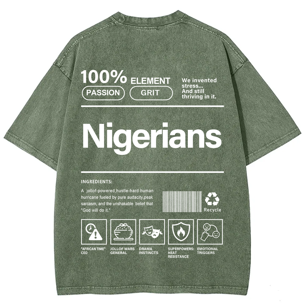 Nigerians Unisex Fit  Washed T-Shirt