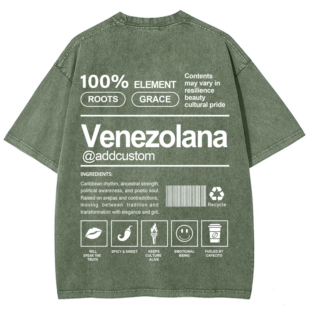 Venezolana Addcustom Unisex Fit  Washed T-Shirt