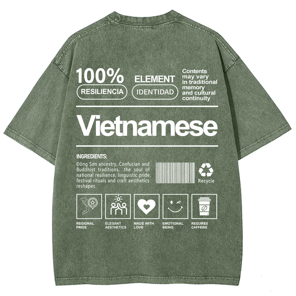 Vietnamese Unisex Fit  Washed T-Shirt