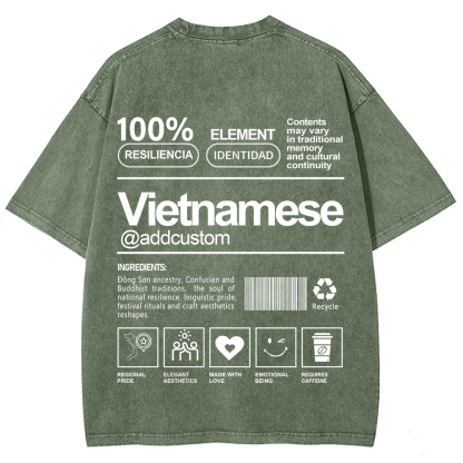 Vietnamese Addcustom Unisex Fit  Washed T-Shirt