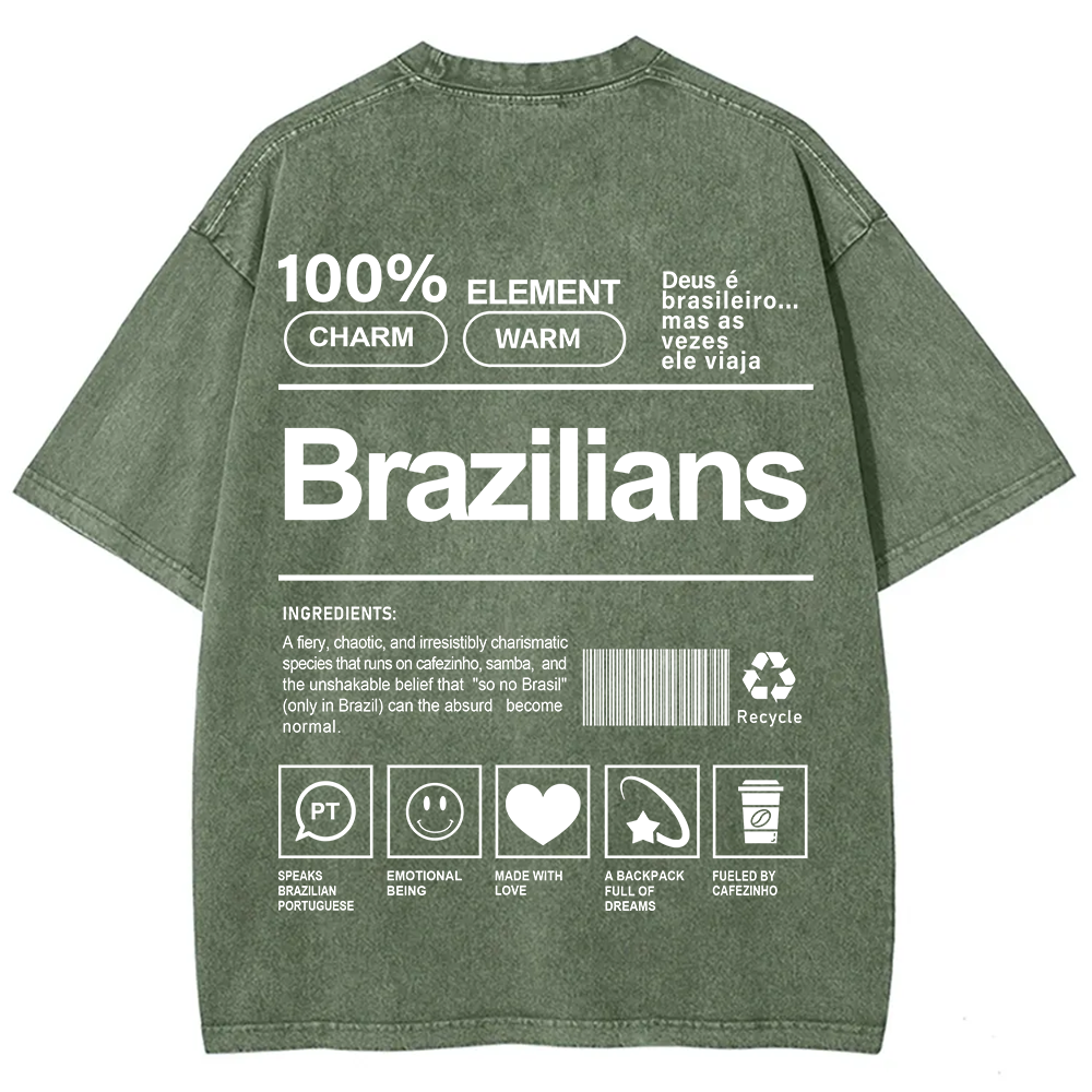 Brazilians Unisex Fit  Washed T-Shirt