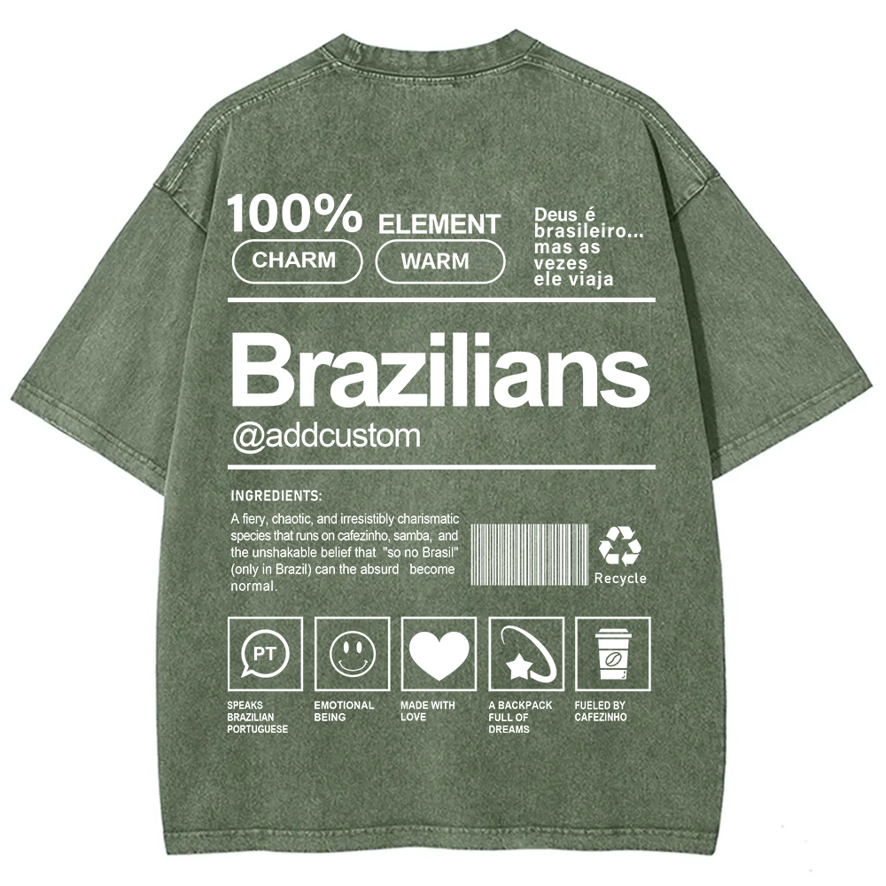 Brazilians Addcustom Unisex Fit  Washed T-Shirt