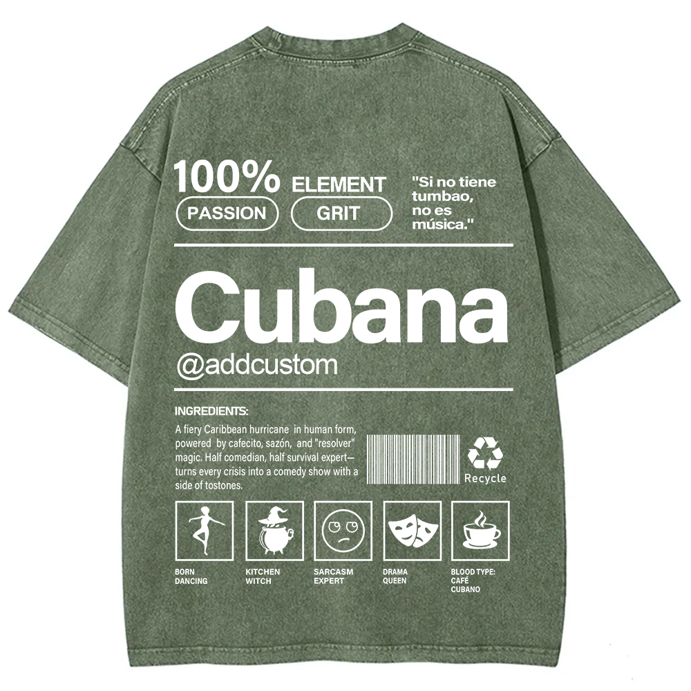 Cubana Addcustom Unisex Fit  Washed T-Shirt