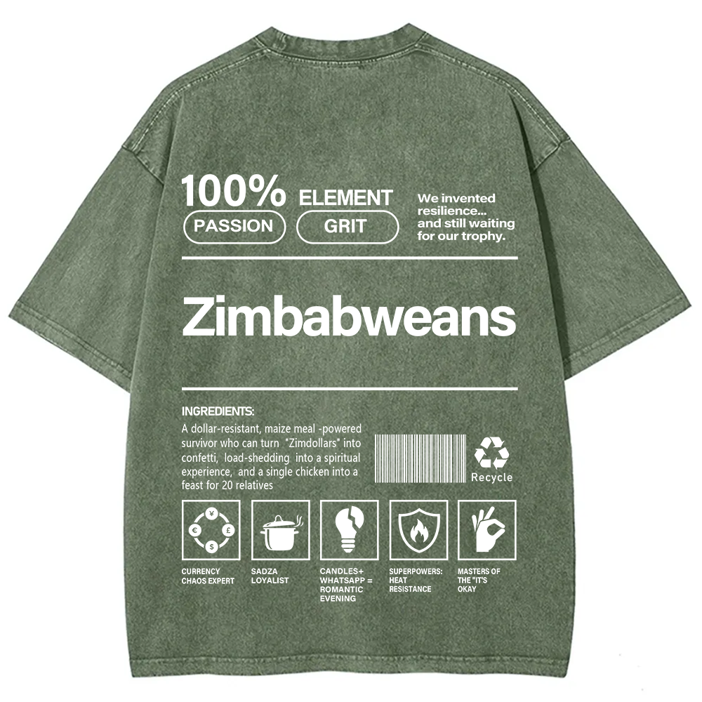 Zimbabweans Unisex Fit  Washed T-Shirt