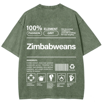 Zimbabweans Unisex Fit  Washed T-Shirt